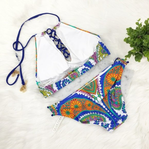 NWT Trina Turk Paisley String Side Tie Bikini Bottom, Size 4 - Picture 4 of 5